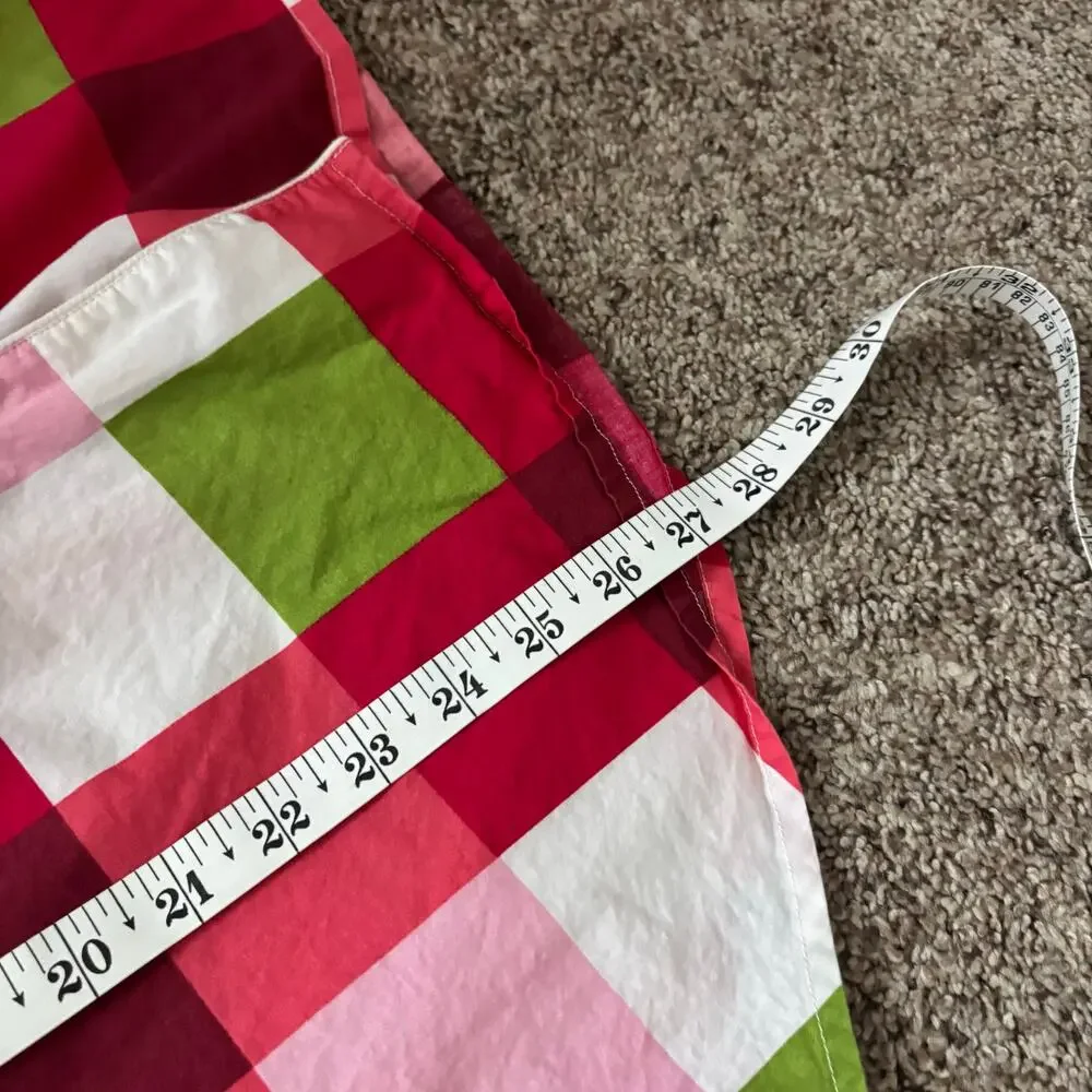 Printfresh Holiday Buffalo Plaid Pajama Top Sz M Red Pink‎